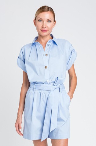 Kratke hlače od popelina s trakom za vezanje