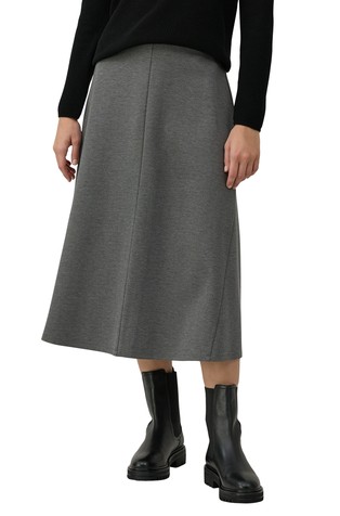 Zvonasta midi suknja od interlock tkanine