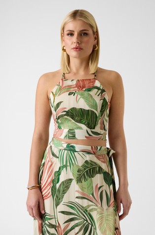 Crop top s cvjetnim uzorkom