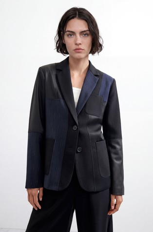 Regular blazer in mix material