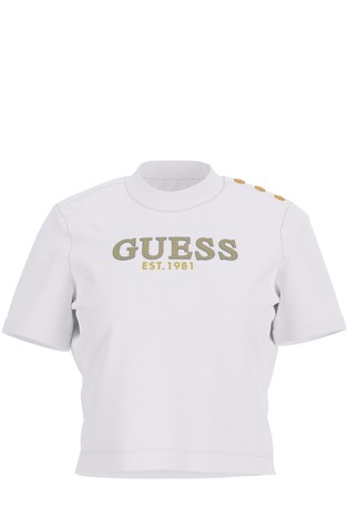 Cropped fit majica s podstavljenim ramenima