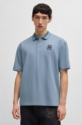 HUGO x RB polo majica kratkih rukava od rastezljivog pamuka