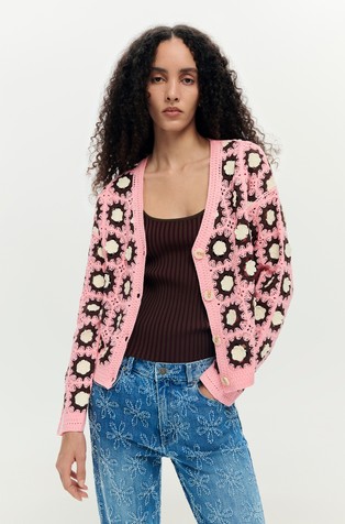 Patterned crochet cardigan