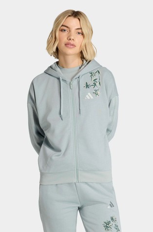 Essentials 3-Stripes pulover s kapuljačom i cvjetnim motivom