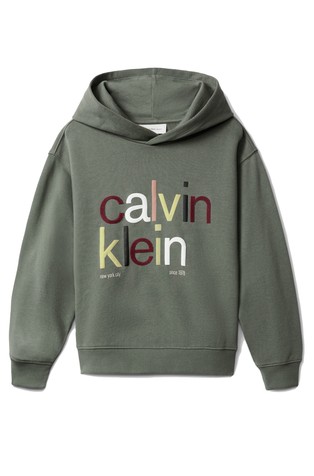 Logo pulover od mješavine viskoze s kapuljačom