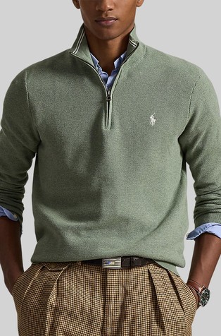 Pleten pamučni pulover s djelomičnim kopčanjem