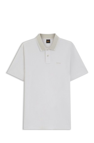 Logo-print polo shirt in Oxford-piqué cotton
