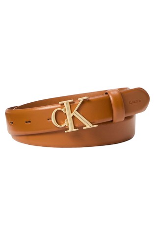 Logo Buckle Leather Belt
