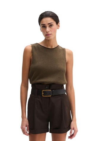 Pletena majica bez rukava od organskog pamuka i lana