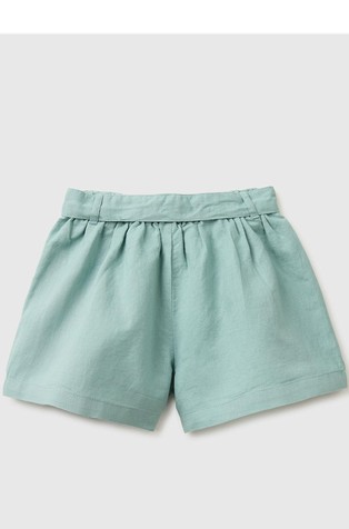 Kratke hlače s trakom od mješavine lana