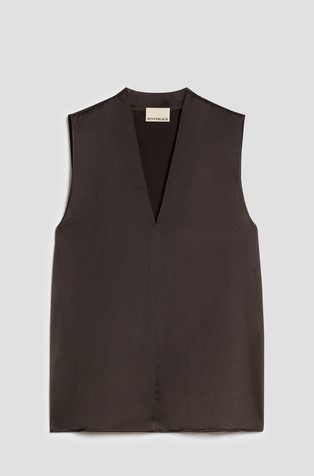 Silk blend satin top