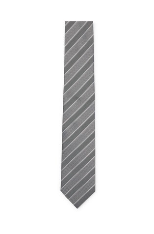 Diagonal-striped tie in silk jacquard