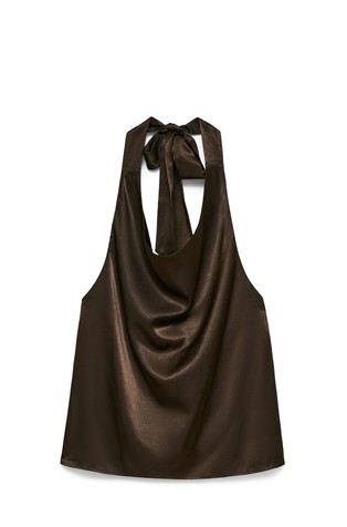 VMCHARM satenski top s halterneck dizajnom
