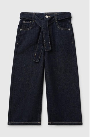 Široke jeans hlače s trakom za vezanje