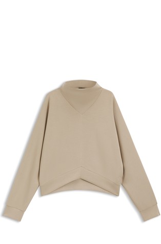 Loose fit pulover s drapiranim povišenim ovratnikom