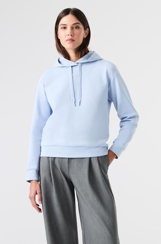 Relaxed fit pulover od mješavine pamuka s kapuljačom