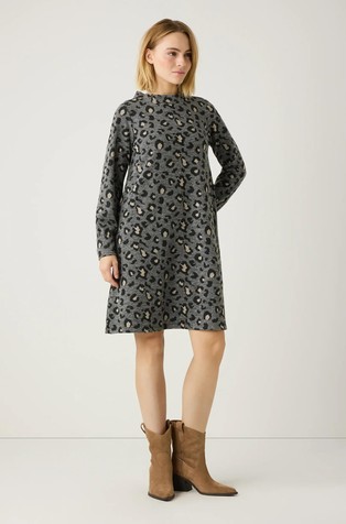 Jersey dress with leopard print