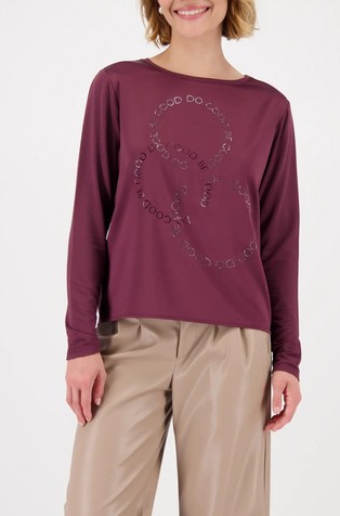 Majica dugih rukava s ukrasnim kamenčićima