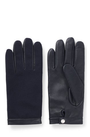 Kožne rukavice s umetkom od mješavine vune