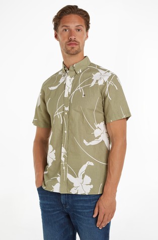 Košulja kratkih rukava od popelina s tropskim uzorkom