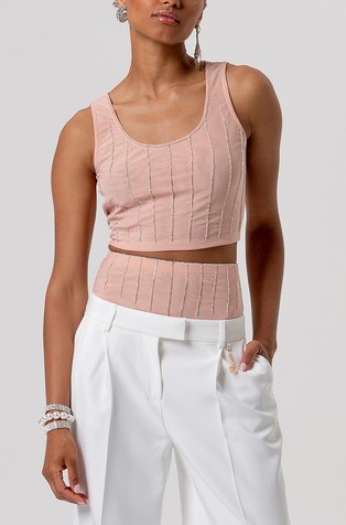 Cropped top with rhinestones