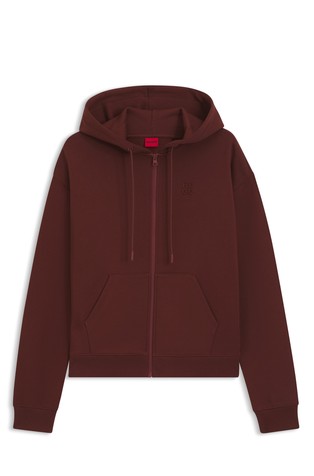 Cotton-terry zip-up hoodie with stacked logo