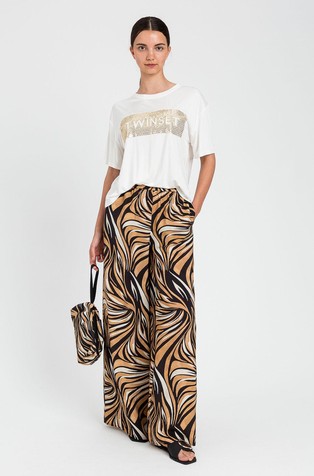 Viskozna majica s logotipom i šljokicama