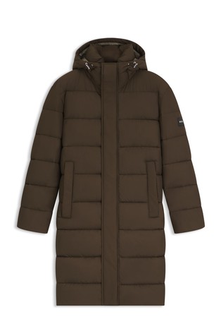 Duža vodoodbojna prošivena jakna s kapuljačom