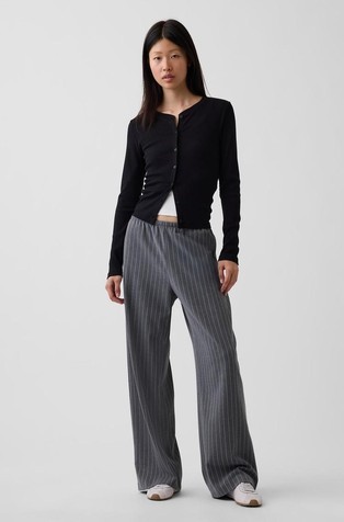 Brushed Twill Easy Wide-Leg Pants