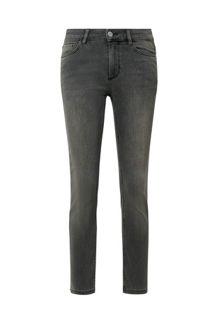 Slim fit jeans hlače s ukrašenim gumbom