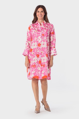Floral shirt dress