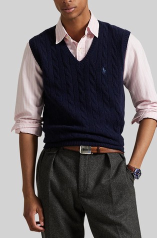 Teksturirano pleten prsluk od vune i kašmira