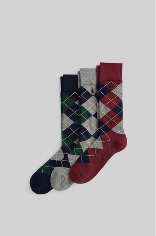 Argyle paket od 3 para čarapa od mješavine pamuka