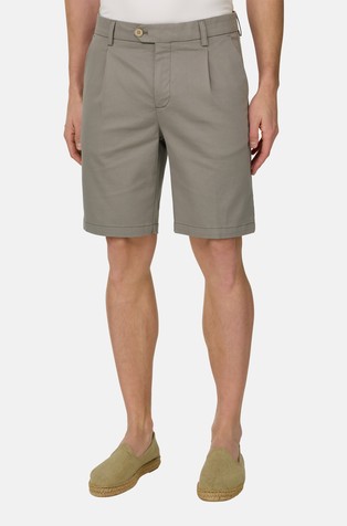 Stretch Cotton and Tencel Bermuda Shorts