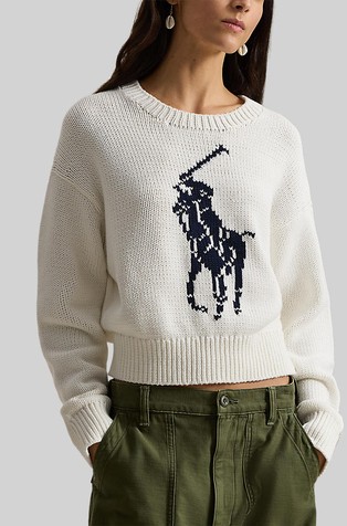 Big Pony pleten pamučni pulover