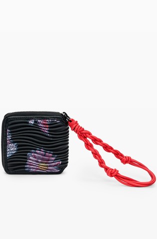 Faux-leather wallet with embossed pattern