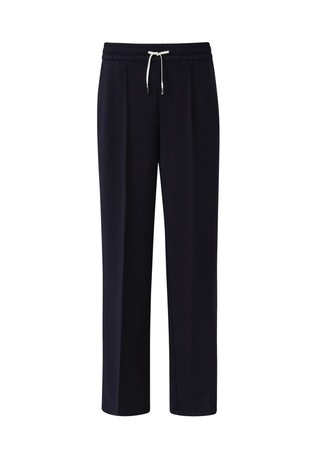 Wide-leg trousers in viscose blend with contrasting stripes