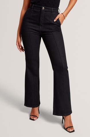 Zvonaste jeans hlače s visokim strukom