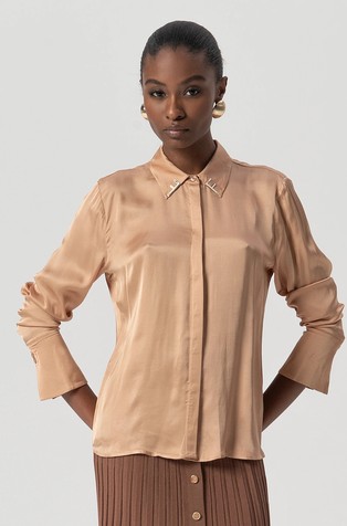 Satenska košulja od mješavine viskoze