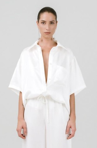 Izakova x lunilou Rosa shirt in satin
