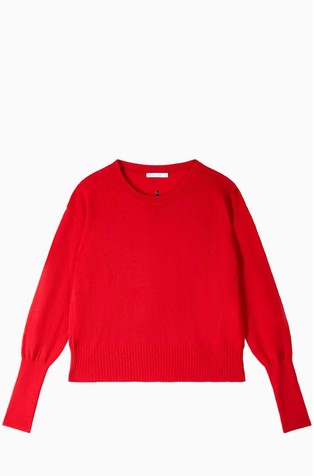 Pleten vuneni pulover s rupicama