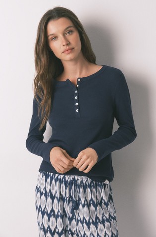 Pamučni gornji dio pidžame dugih rukava