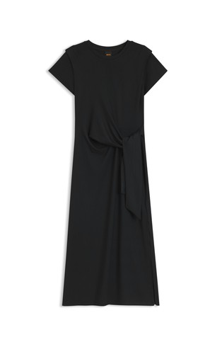 Midi jersey dress with knot detail