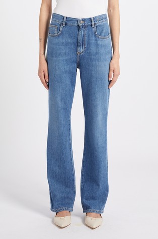 Široke pamučne jeans hlače