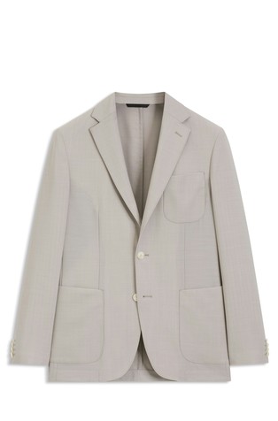 Slim fit sako od djevičanske vune s mikrouzorkom