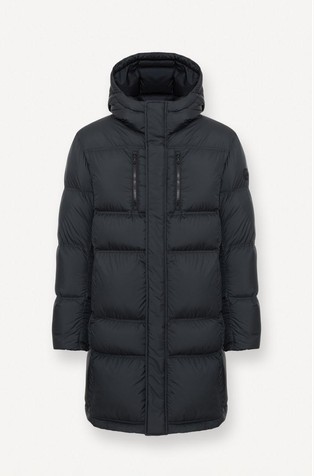 Duga vodoodbojna prošivena jakna punjena paperjem