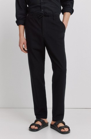 Cotton and linen comfort fit chinos