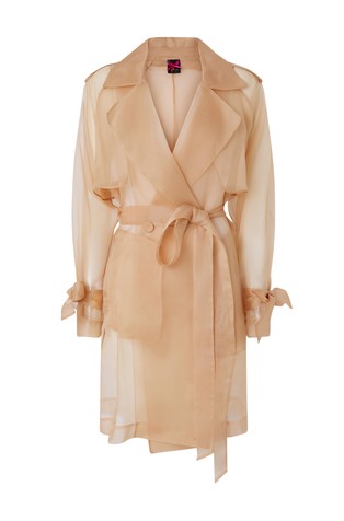 Silk trench coat with belt