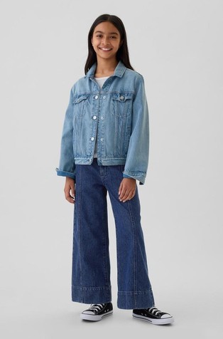 Wide leg denim hlače za djevojčice