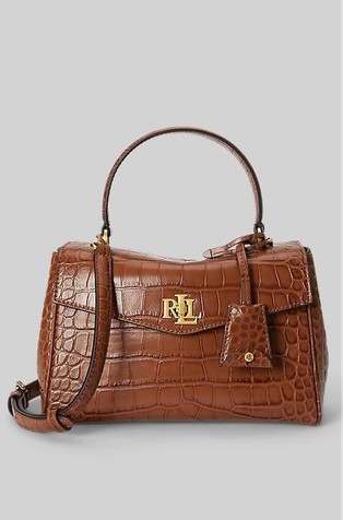 Farrah Soft Croc-embossed Small Leather Satchel